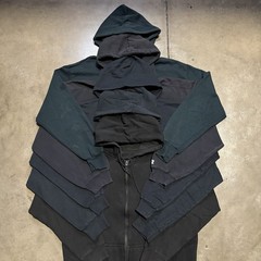 Lot 5 Vintage Sweatshirts Zip Up Hoodie Blank Black M-XL Faded 90s 00s Y2K USA