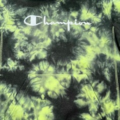 Champion Green Tie Dye Hoodie Youth Large Fleece Pullover Streetwear