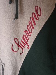 Supreme 2012 Split Pullover Hoodie Size Medium Green Gray Skater Streetwear