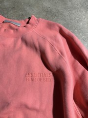 FEAR OF GOD ESSENTIALS OVERSIZED CREWNECK SWEATSHIRT CORAL PINK SZ XL