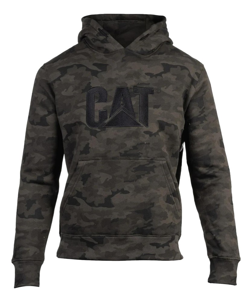 Caterpillar Trademark Mens Camo Work Pull Over Sweat Shirt Hoodie