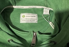 John Deere Men’s Quarter Zip Hoodie Heavyweight Cotton Pullover Small NWT Green