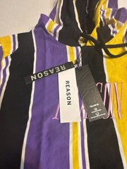 Reason Clothing Men’s Multicolor Striped Short Sleeve Hoodie