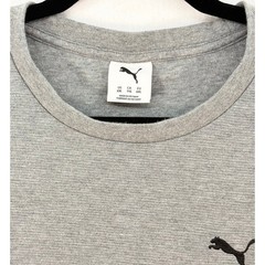 Puma Mens XXL Gray Ribbed Crewneck Sweatshirt Long Sleeve Cat Logo 892219-02