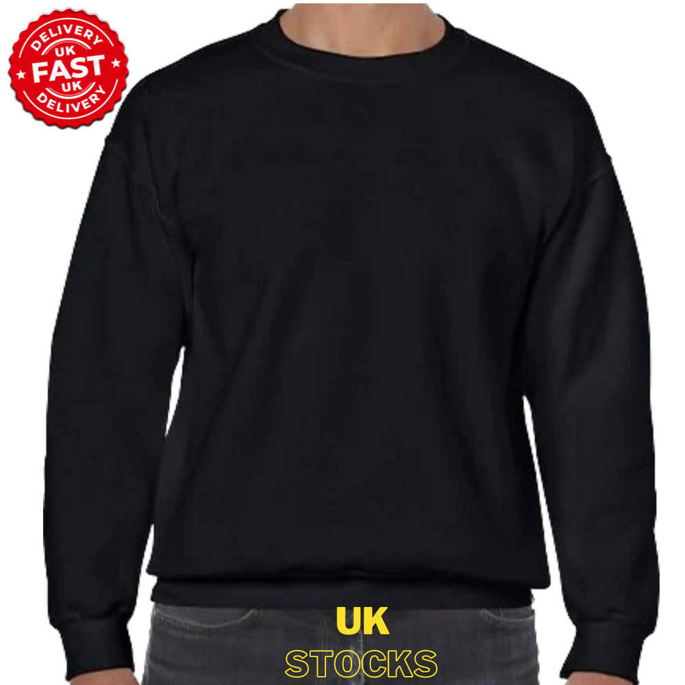 Mens Sweatshirt Heavy Blend Crew Neck Plain Jumper Pullover Casual High Quality