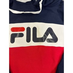 Fila Originale Mens Colorblock Hoodie Navy Blue White Red Logo Pullover Small