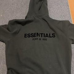 Essentials Fear of God Black Pullover Hoodie Men’s S Cotton Logo Pockets