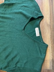 VTG 60s 70s Creslan Rayon Vneck Sweater USA Made Size Xl Green