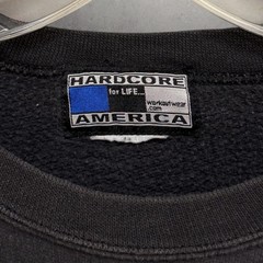 Vtg 90’s Hardcore For Life Workout Gear Sweatshirt 2XL 27”x28” Weight Lifting