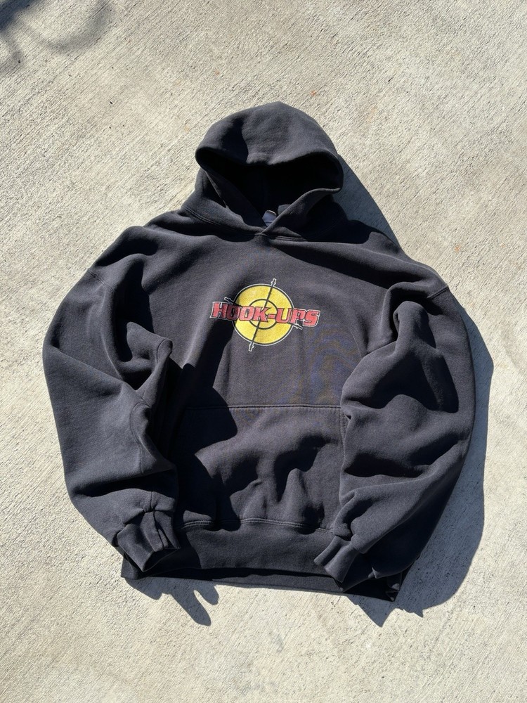 Hook UPS Vintage Hoodie Sweatshirt Skateboard Design Black