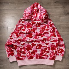 A Bathing Ape BAPE Pink Camo Full Zip Hoodie Men’s L Hooded Pockets