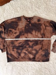 Hanes Men’s 2XL Black And Brown Tie-Dye Crewneck Sweatshirt