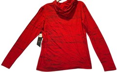 Modern Culture Size Large Red Long Sleeve Hoodie With Black Stripe