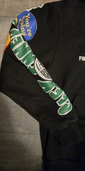 FIRST ROW Spring Break All Over Patch Hoodie Black – Street Wear Fashion Sz S