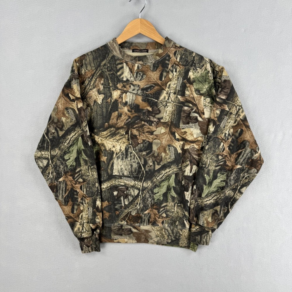 Commander Sweatshirt Mens Large Brown Camo Crewneck Fleece Hunting Outdoor Gear