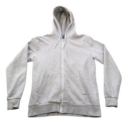 H+M DIVIDED Drawstring Hooded Sweatshirt Medium/Full Zip/Gray/Front Pockets