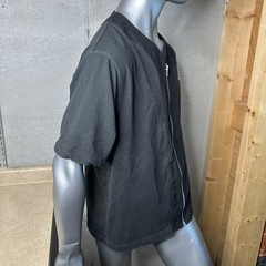 Vtg Nike Full Zip Short Sleeve Sweatshirt Men’s L Large Charcoal Baseball Gym