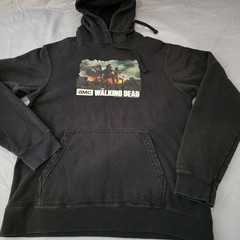 Walking Dead Season 8 Hoodie Size Medium Black Pullover ALL OUT WAR Unisex