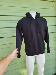 ZARA MAN BLACK BASIC LONG SLEEVE HOODY FRONT POCKET SWEATSHIRT XL 5221A Defects
