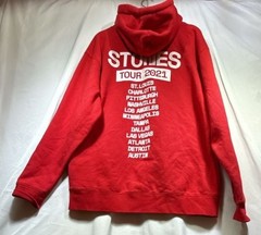 The Rolling Stones No Filter Tour 2021 Red Hoodie Sweatshirt Size L has some sta