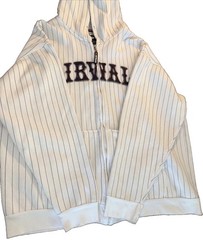 90s/Y2K Airwalk Full Zip Pin Stripe Hoodie Letter Spell Out Flip Phone Pocket L