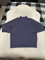 Peter Millar Crown Sport Men’s 1/4 Zip Blue Sweatshirt Size Medium Logo Sleeve