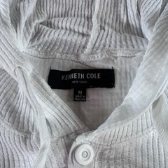 Kenneth Cole Hooded Henley Mens Medium White Ribbed Cotton NWT KH9KTWHT Thermal