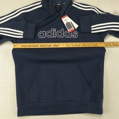 Adidas Mens Essentials 3-Stripes Pullover Hoodie Legend Ink White FM5749 Size M