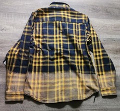 PRPS Jeans Flannel Plaid Fade, Size Medium, Yellow/Navy, New NWT Japan