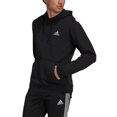 Adidas Essentials Feelcozy HD Logo Hoodie Sweatshirt Black White GV5294 S M XL