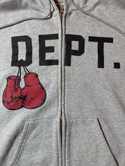 Authentic Gallery Dept Boxing Logo Full Zip Hoodie Gray Men’s Small Designer