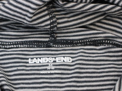 Lands End Hoodie Mens Medium (38-40) Striped 100% Cotton Drawstring