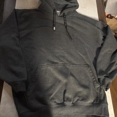 PRO CLUB Mens Dark Gray Hoodie Sweatshirt Pullover Heavy Size Large