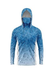 Men Long Sleeve Fishing Hoodie Mask Anti-UV Sun Protection Clothes Fish Shirt