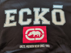 ECKO unltd. Men’s Classic Fleece Black Hoodie Sweatshirt W/ Large Logo NEW