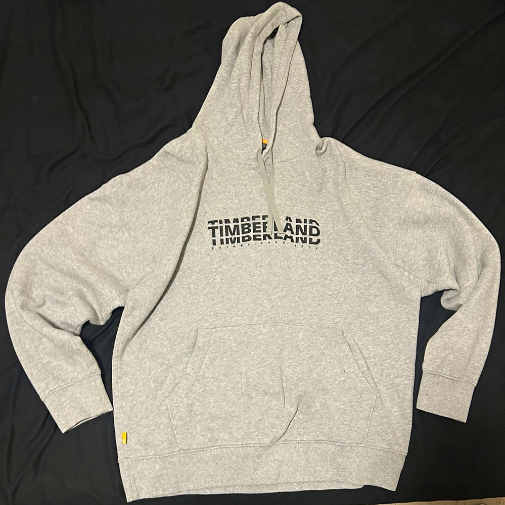 Timberland Men’s Gray Pullover Hoodie Relaxed Fit M