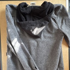 VANS Men’s Pullover Hoodie Fleece Button Front Pockets Logo Gray/Black S