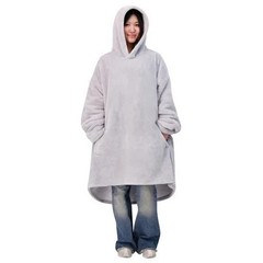The Wayy Big Hoodie One Size Fits Most Wearable Blanket Unisex, Gray, New