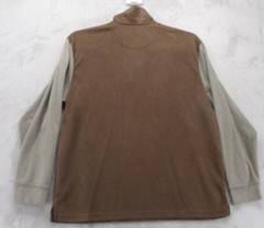 Haggar Sweathshirt Mens Large Brown Microfiber with Beige SleevesPolyester Blend