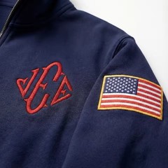 NEW JE Quarter Zip SWEATER Blue USA 1/4 ZIP JEE Sweatshirt USA SELLER