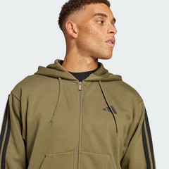 adidas Essentials 3-Stripes Fleece Hoodie Green