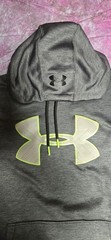 UNDER ARMOUR Men’s Medium Gray & Neon Green Hoodie