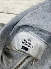 Vivienne Westwood Zip Up Hoodie Logo Orb Men Sz L gray