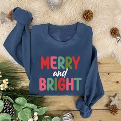 Merry and Bright Family Christmas Jumper | Xmas Sweatshirt | Cute Xmas Jumper