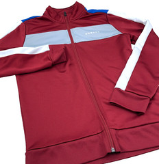 Oakley Sweatshirt Men Medium Red Gray Full Zip Track Suit Jacket Sweater Warm Up