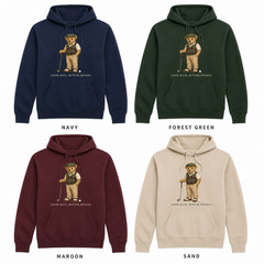 Golf Bear Hoodie Vintage Preppy Golfer Graphic Sweatshirt Unisex Golf Lover Gift