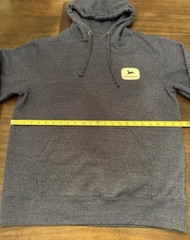 John Deere Hoodie Adult Large Heather Dark Gray/Blue Hue Sweatshirt Casual Mens