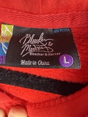 BLEEKER & MERCER Red “Hood Grown” Graphic Hooded Sweatshirt Adult Large Red