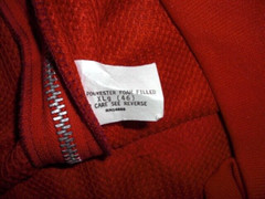 Vintage 80s POLYESTER FOAM FILLED full zip front red athletic Hoodie XL 46