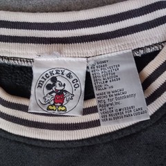 Vtg Mickey & Co Mickey Mouse Sweatshirt Mens XL Black Embroidered Logo Jersey